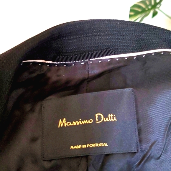 Massimo Dutti Black Textured Weave Suit Blazer - Picture 9 of 16